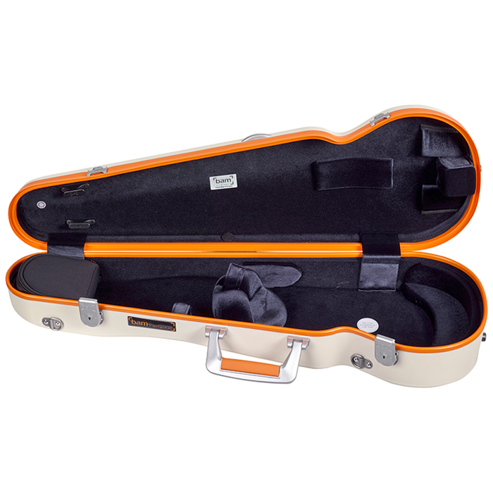 BAM Ice Supreme Polycarbonate Hightech 1.9 Contoured Violin Case White/Orange  4/4