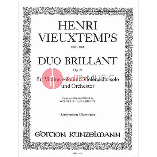 DUO BRILLIANT OP 39 VLN/VC/PNO - VIEUXTEMPS - VIOLIN - KUNZELMANN