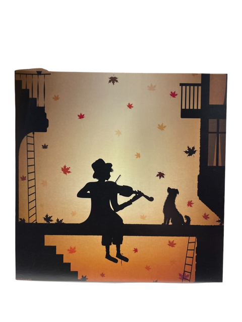 Greeting card Violinist Playing to they're Dog