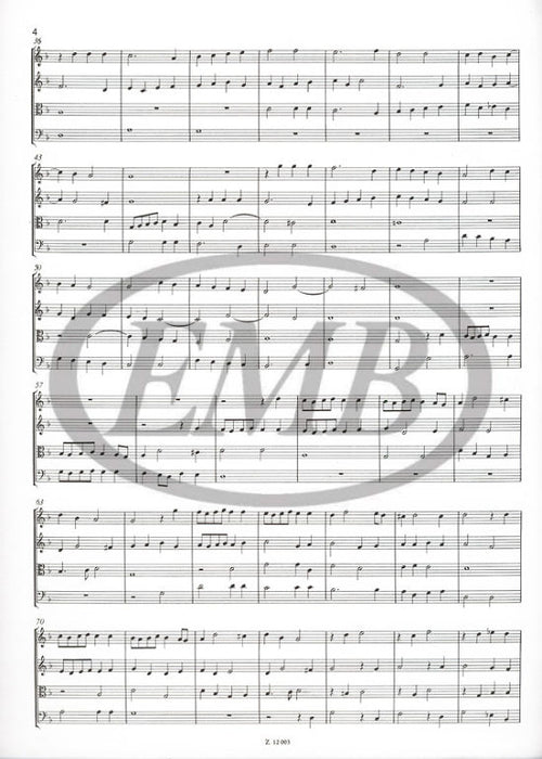 Mortaro - 5 Canzoni a 4 - 4-Part Chamber Ensemble EMB Z12003