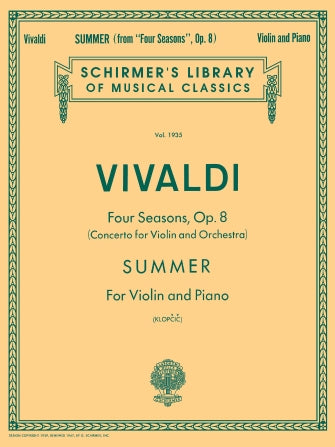 Vivaldi - Summer from 'Four Seasons' Op8/2 - Violin/Piano Accompaniment Schirmer 50263040