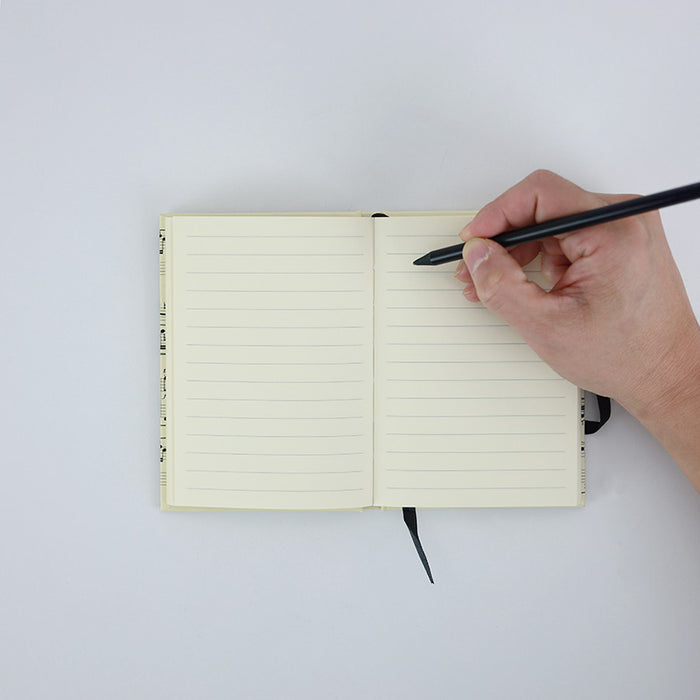 A6 Creme Notebook with Black Manuscript