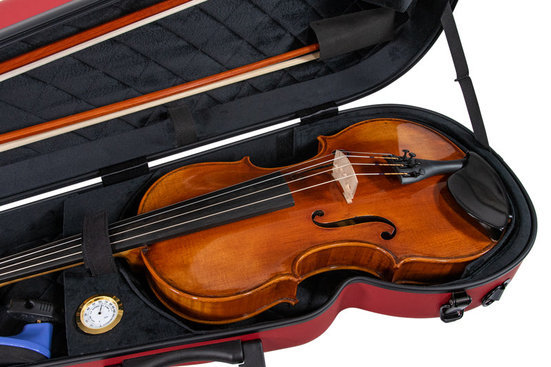 RAAN Shaped Violin Case Wine Red 1/2-1/4