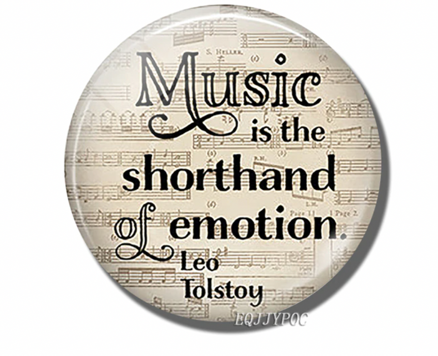 Music is the Shorthand of Emotion Clear Dome Fridge Magnet