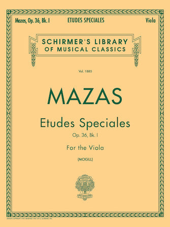 Mazas - Etudes Speciales Op36 Volume 1 - Viola Solo Schirmer 50262570