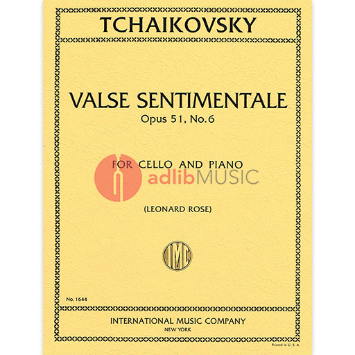 Tchaikovsky - Valse Sentimentale - Cello/Piano Accompaniment IMC IMC1644