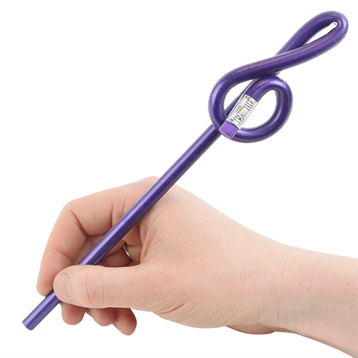 String Table Clef Bentcil Treble Clef Pencil Purple with Eraser — The Sydney String Centre