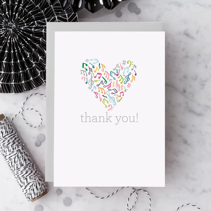 Greeting Card "Thank You" Music Heart