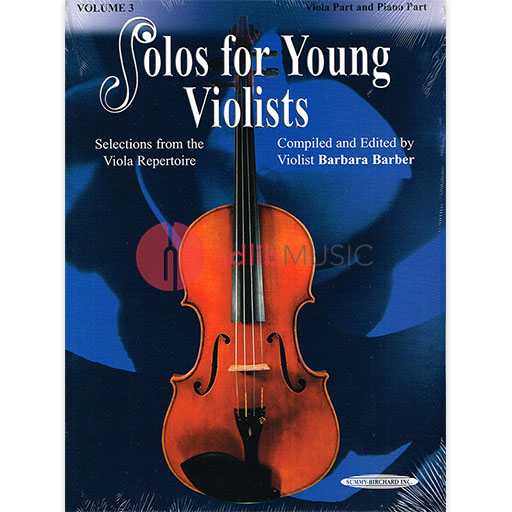 Solos for Young Violists Volume 3 - Viola/Piano Accompaniment by Barber Summy Birchard 18670X