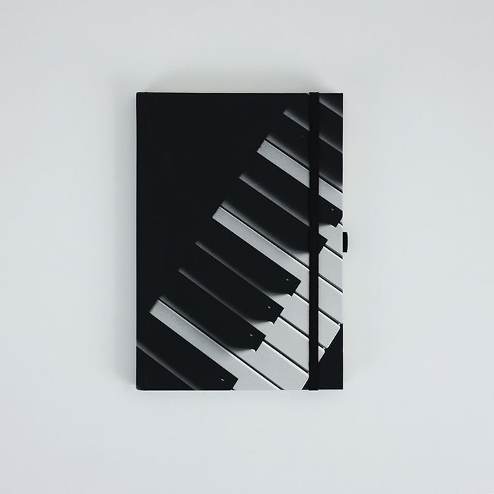 A5 Notebook Black with Piano Keyboard