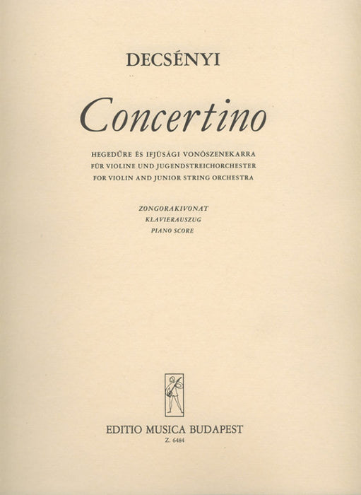 Decsenyi - Concerto - Violin/Piano Accompaniment EMB Z6484
