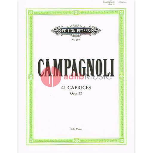 Campagnoli - 41 Caprices Op22 - Viola Solo Peters P2548