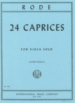 24 Caprices - for Viola Solo - Pierre Rode - Viola IMC Viola Solo
